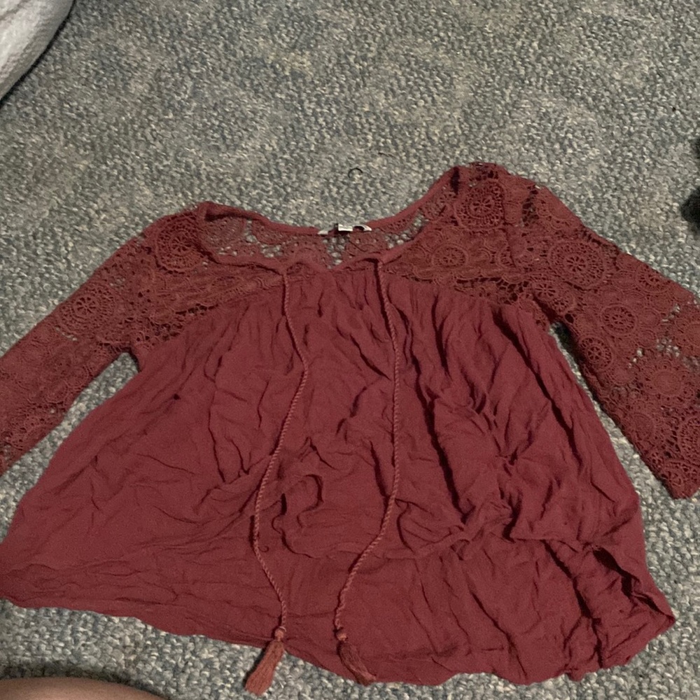 Red American eagle shirt